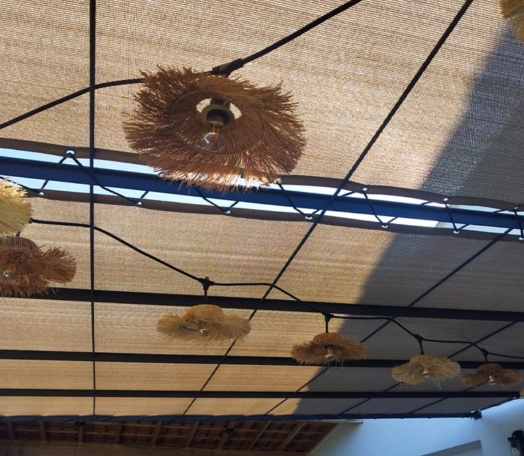 Toile d'ombrage pergola 5x4 m perméable lin