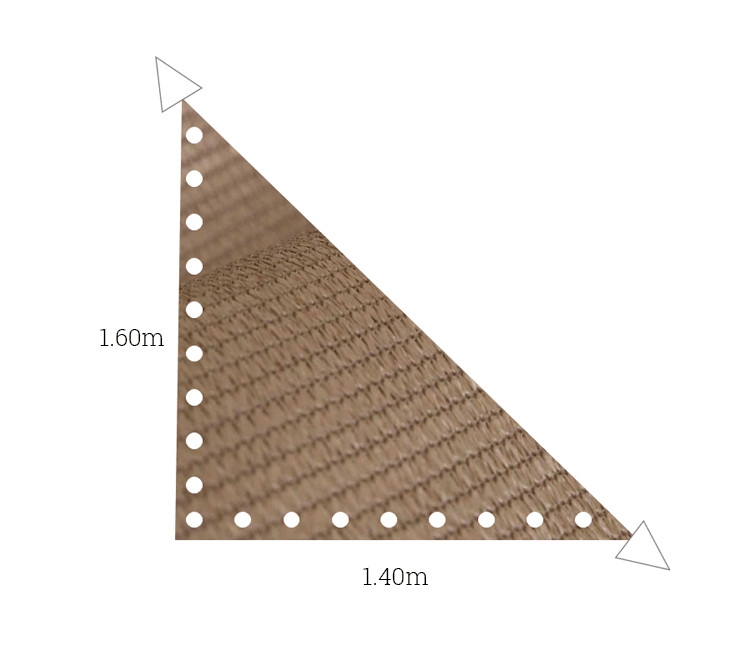 Toile triangle rectangle 1.60 x 1.40m - Lin- Perméable