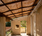 Toile d'ombrage 3 x 4 m en fibre de coco naturelle à poser sur une structure