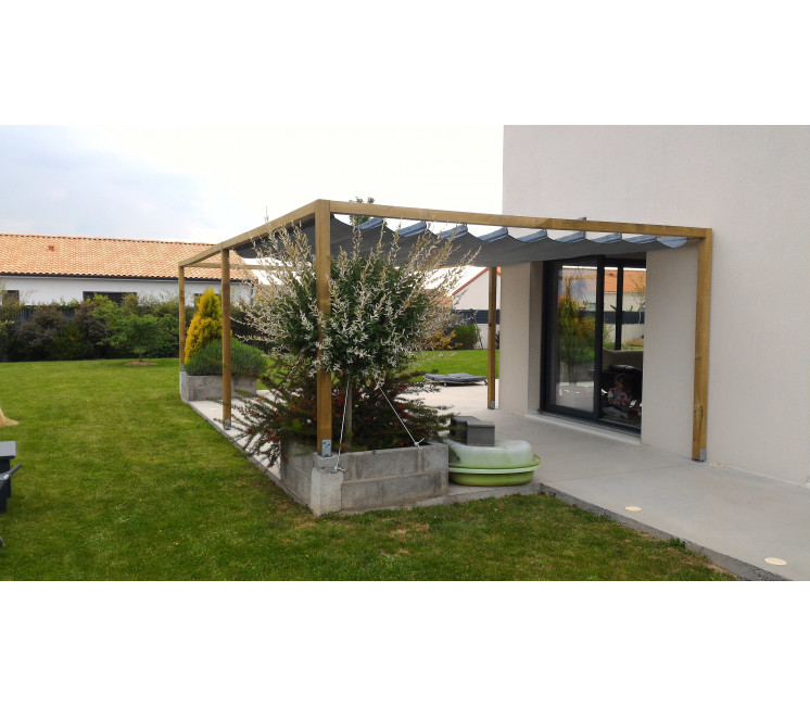 Store de pergola Gris galet 3.80 x 2.08 m Imperméable