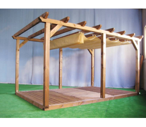 Store de pergola Beige 6m x 3.70m Imperméable