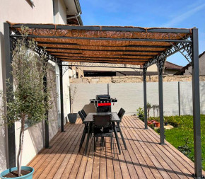 Toile d'ombrage pergola en fibre de coco 3x5
