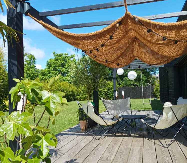 voile d'ombrage coco à suspendre 3x3