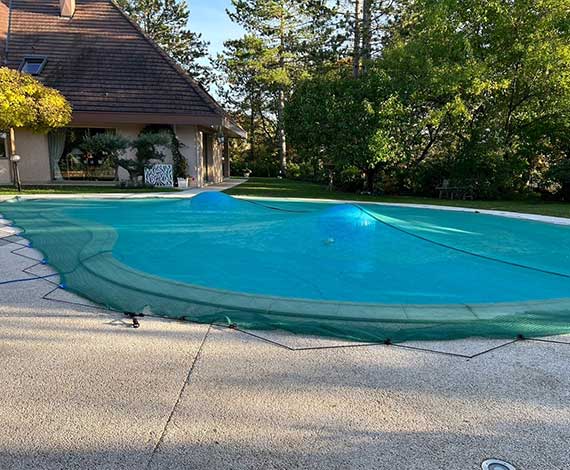 Blue Wave Couverture de piscine filet para-feuilles hors-terre