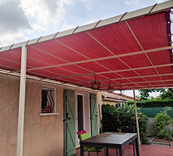 toile d'ombrage pergola terracotta