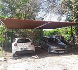 toile d'ombrage pergola abris voiture chocolat 
